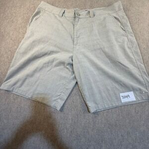 ONeill Mens Hybrid Shorts Size 38 Grey Plaid Quick Dry Stretch Boardshorts